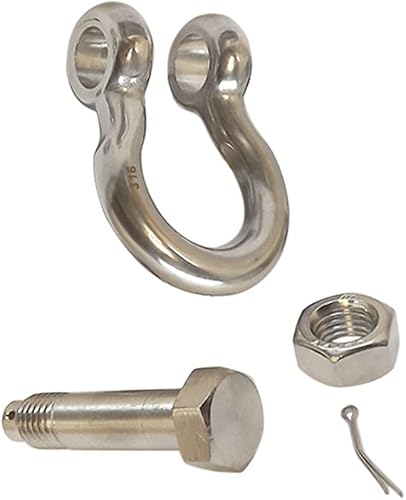 Miniatura 4 de Juego de 5 grilletes de anclaje de perno de acero inoxidable 316 de 1/4 pulgadas