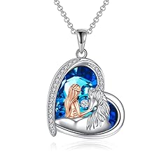 Silver and horse necklace with crystal