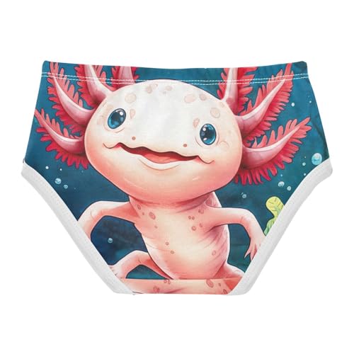 Cotton Girls Underwear Toddlers Watercolor Cute Axolotl Little Girl Panties Personalized Briefs Kids Undies 2t2