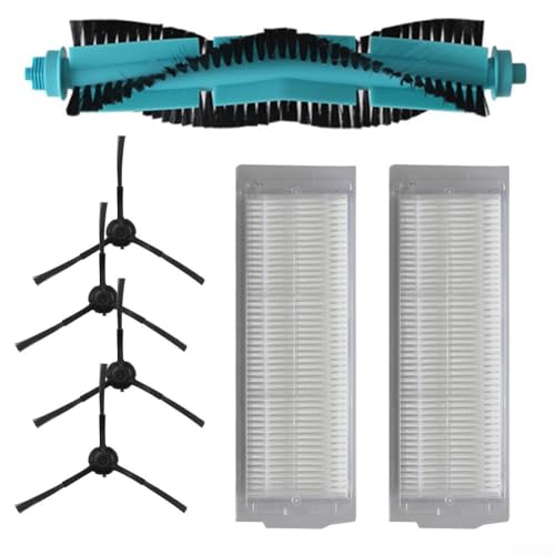 WIIYENA 1 cepillo central para aspiradora robot 2 filtros 4 cepillos laterales para Cecotec para Conga 11090 filtro para aspiradora