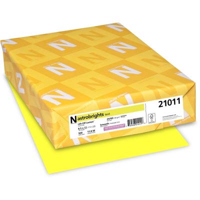Neenah Paper 21011 Color Paper, 24lb, 8 1/2 x 11, Lift-Off Lemon, 500 Sheets