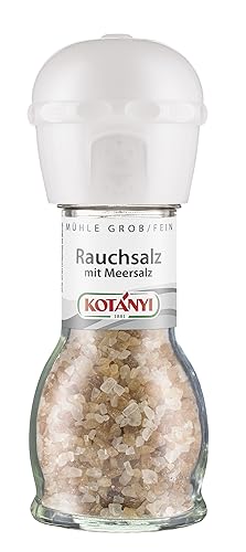 Kotanyi Rauchsalz mit Meersalz, verfeinere deine Gerichte, in der praktischen Mühle, 1 x 95 g