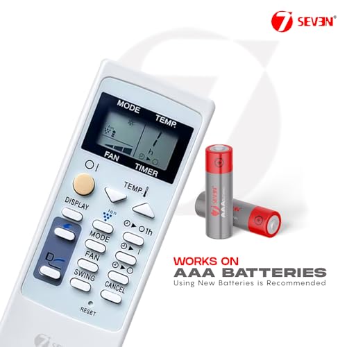 Image of 7SEVEN Compatible with Sharp AC Remote Control CRMC-A751JBEZ Model 76A Suitable for Split and Window 1 1.5 2 Ton Air Conditioner - Match Each Keys Exactly to Replicate Genuine Remote Function