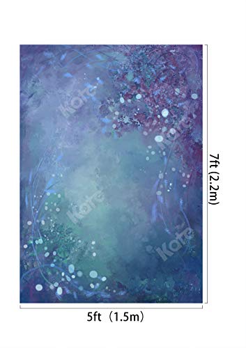 Kate 5×7Ft Purple Blue Abstract Photography Backdrop Flowers Portrait Background Photo Studio Props For Photographers Video Fabric #TOP1