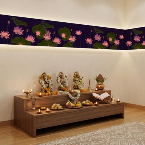 Image of Decorative Peel and Stick Wall Border Sticker 4 Inch x 4 Feet | Waterproof Self Adhesive PVC Wallpaper Border | Floral, Vintage & Traditional Designs | Wall Trim for Home Decor, VWB6