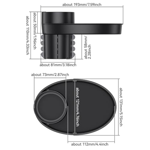 Image of Shkalacar Car Seat Snack Tray - Travel Tray Cup Holder for Kids Car Seat, with Plate Organizer Rotatable Carseat Cup Holder with Food Trays