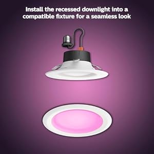 Philips Hue Smart Retrofit Recessed 5/6 Inch LED Downlight, 4-Pack — photo 4 of 6