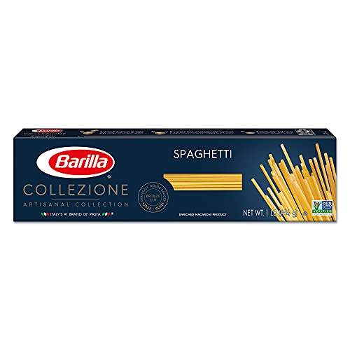BARILLA Collezione Spaghetti Pasta, 16 oz. Box (Pack of 20) - 8 Servings Per Box - Pantry Friendly Artisanal Pasta - Non-GMO, All Natural Ingredients, No Preservatives