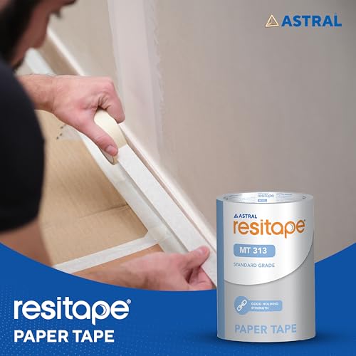 Image of RESITAPE Astral MT (313) Paper Tape | 18 mm x 20 mtr | Pack of 8 | Eco-friendly | Easy-tear Masking Tape, Long Holding Time | Residue-free Removal | Multi-surface Use