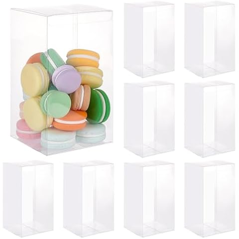 BENECREAT 10PCS Clear Plastic Gift Boxes Cover