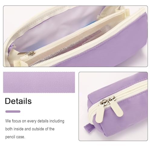 Image of Pencil Bag, Pencil Box, Cute Pencil Case, Storage Pen Bag for School Supplies Office School Girls (Purple)