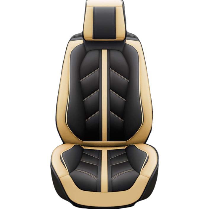 Housse de siège de voiture en cuir PU noir et jaune pour VW Passat et Jetta