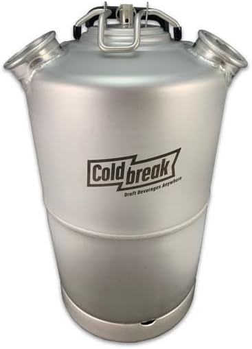 Coldbreak Beer Cleaning Keg - 4 Gallon Stainless Steel Cleaning Keg with Dual D Coupler - Kegerator Cleaning Kit and Beer Line Cleaning Kit - Draft Beer Line Cleaner for Home Bar and Commercial Use