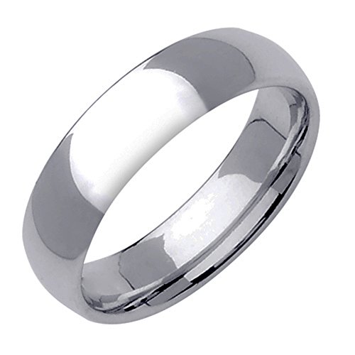 Gemini Dome Comt Fit Silver Color Solid Titanium Couple Anniversary Wedding Ring Sz