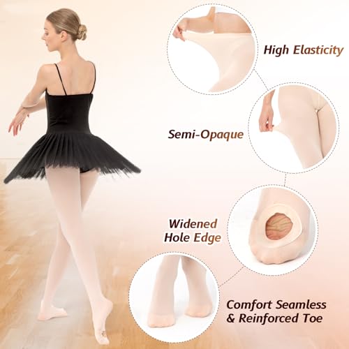 MANZI Women's Dance Tights Pink Convertible Ballet Stockings Ultra Soft Transition Leggings for Adults Girls3