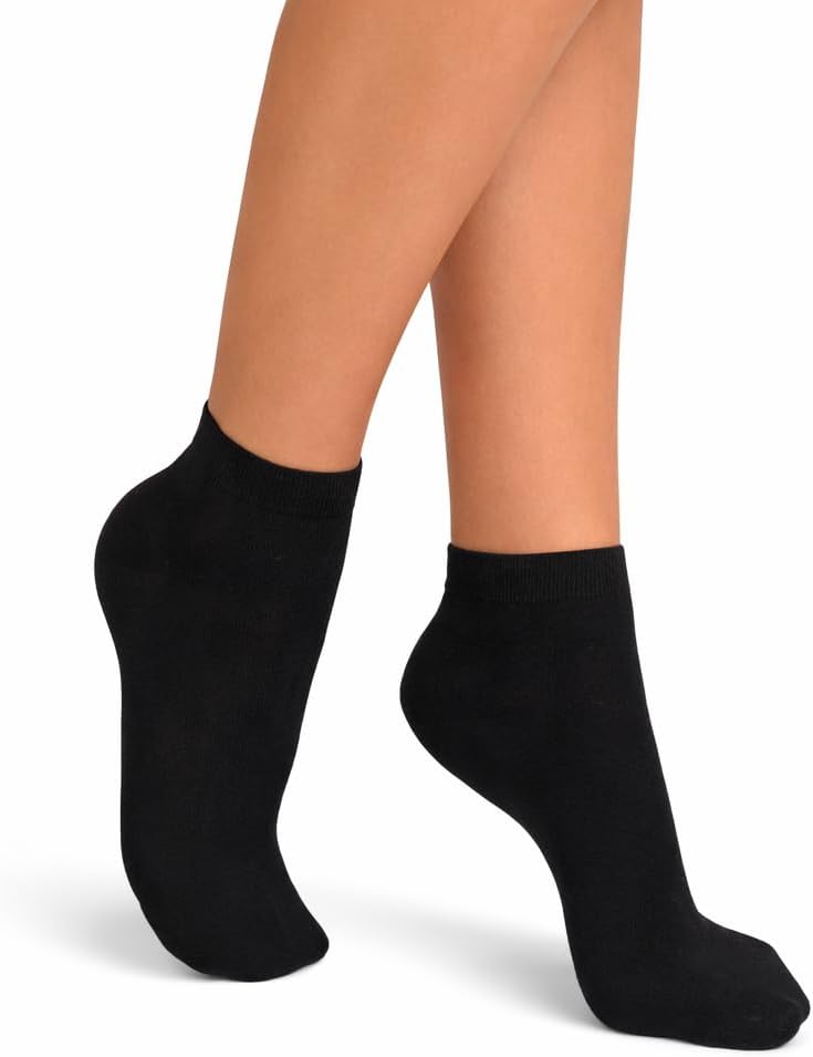 RONDO Ankle Socks Unisex Thin Cotton Athletic Socks for Men for Women Running Socks Breathable Dry Fit Low Cut Golf Socks (Black Small)