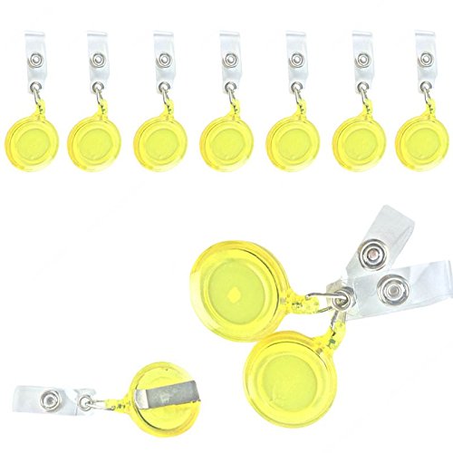 50 Pcs Per Pack New ID Badge Holder Reel Retractable Key Clip Wholesale Price Yellow