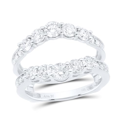 Jewels By Lux 14kt White Gold 2 Ct. Diamond Ana M Wedding Engagement Anniversary Enhancer Ring, Women Size: 5-9