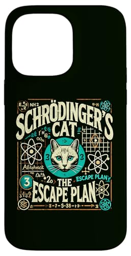 El plan de escape del gato de Schrodinger, divertida ciencia de la física cuántica Carcasa para iPhone 14 Pro Max