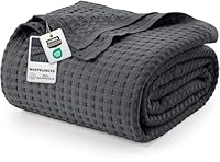 Utopia Bedding 100% Baumwolle Waffeldecke Kuschedecke 300 GSM (Anthrazit - 228 x 182 cm) weiche leichte, atmungsaktive tagesdecke, Sofa & Couch überwurf für alle Jahreszeiten