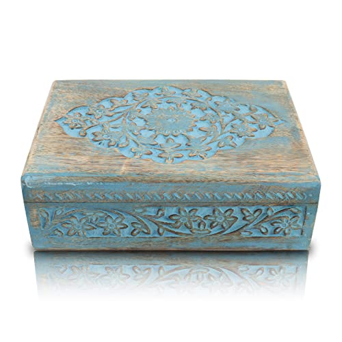 Tolle Geburtstagsgeschenkideen, handgefertigt, dekoratives Schmuckkästchen aus Holz, für Schmuck, Andenken, Schatztruhe, Schmuckhalter, Uhrenschloss, 22 x 15 cm, Geschenkidee für Männer und Frauen Cover