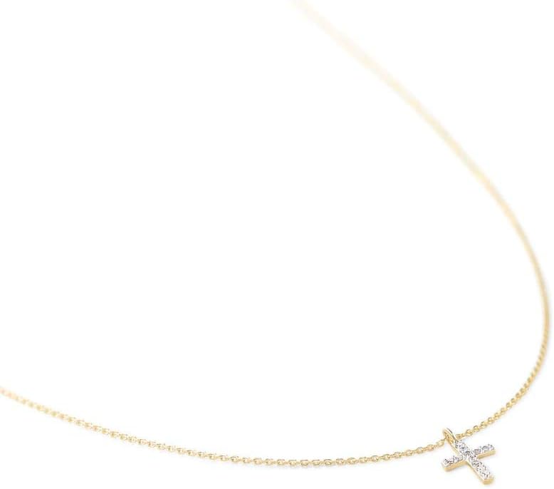 Kendra Scott White Diamond Cross Pendant Necklace in 14k Gold, Fine Jewelry for Women
