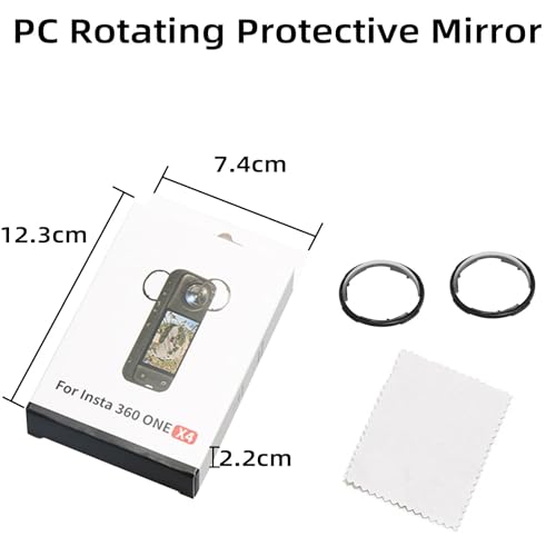 2 Stück Premium-Linsenschutz für Insta360 x 4 Zubehör, für Insta 360 x4 Linsenschutz, Drehbar Objektivschutz Zubehör, UV-Filter, Anti-Kratzen, Standard-Linsenschutz(Not for X4 Air)