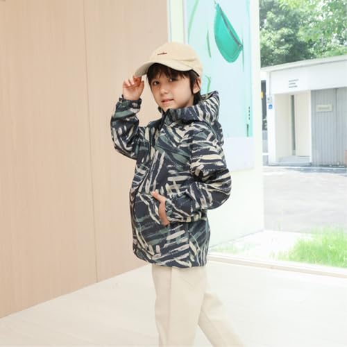 LittleSpring Neutral Boys Girls Zip Up Camouflage Hooded Jackets Warm Fleece Lined 6