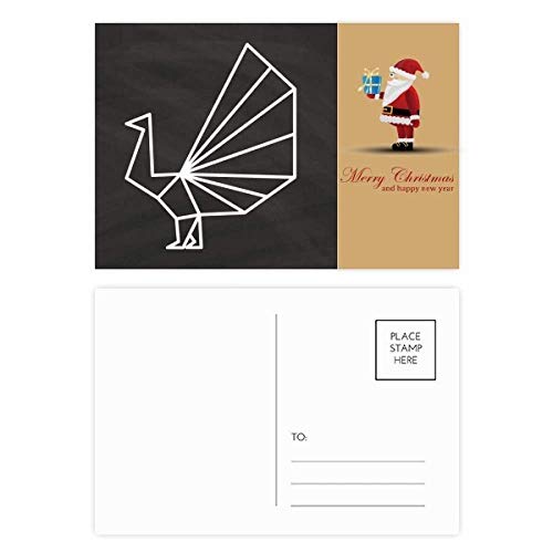 Cartes postales paon origami papier premium lot de 20 illustrations abstraites