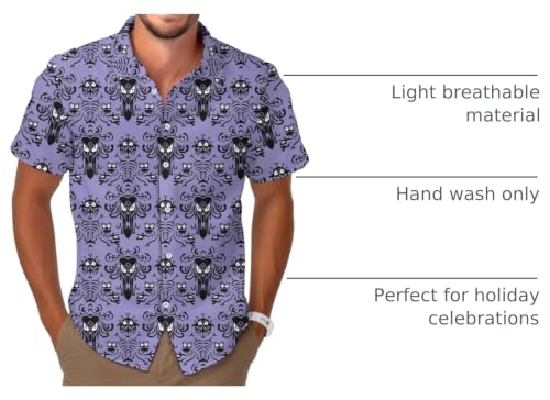 Image of 99TIMORO Fathers Funny Mens Hawaiian Shirt, Movie Button Down Short Sleeve Top, Father Day Summer Gifts