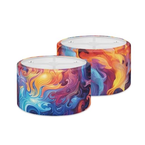 Mumeson Colorful Smoke 2 Piece Chandelier Celling Light for Living Room Entryway Hallway Kitchen Girl’s Room Baby’s Nursery Medium Lampshades Easy Assembly