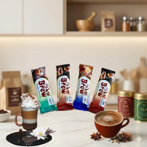 Image of My Brew Assorted Pack Instant Coffee & Chai Premix Combo, 12 Sachets, 265g