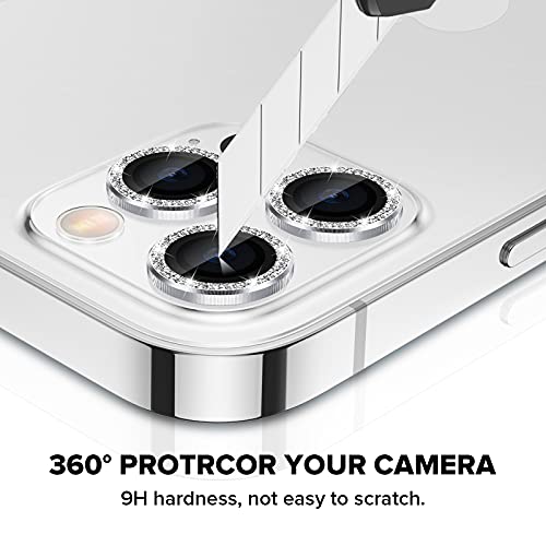 Goton Compatible for iPhone 12 Pro Max Camera Lens Protector, Glitter HD Tempered Glass Camera Cover Screen Protector Film for iPhone12 Pro Max 6.7 inch 2020 (Diamond) - Thumbnail 5