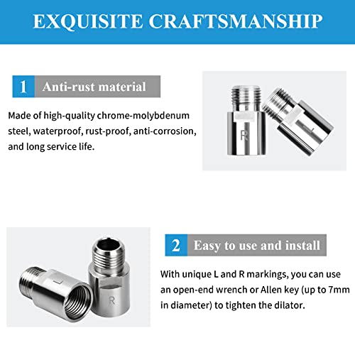 Vesaneae 1 Pair Chrome-Molybdenum Steel Bicycle Pedal Extender,20 mm Bicycle Foot Pedal Spacer with L and R markings,Adapter for foot pedal extensions,for Mountain,Folding,Racing Bikes - Image 3