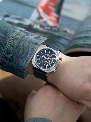 Image of French Connection Chronexis | Blue Dial Chronograph | Blue Silicone Strap | Watch for Men - FCB19UL