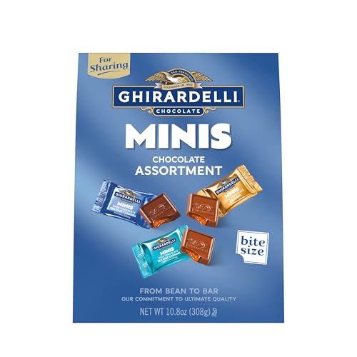 Image of GHIRARDELLI Minis Chocolate Assortment, 10.8 oz Bag Premium Individually Wrapped Mini Chocolate SQUARES
