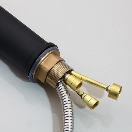 Robinet mitigeur extractible noir eau chaude et froide fluide - 6