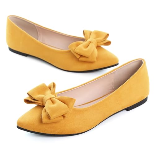 Image of Dear Time Women's Ballet Flats Dress Ballet Shoes Slip on for Office Work Comfortable Shoes