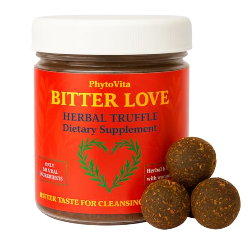 Desintoxicación intestinal de limpieza de colon para humanos Bitter Love - Tabletas masticables amargas para personas con ajenjo, nogal negro y polvo de raíz de cúrcuma 12 días de limpieza