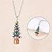 Produktbild necklace Weihnachtsschmuck, Weihnachtsbaum-Fälschungs-Kristall Anhänger Mode Frauen Schmuck Geschenk-Ketten-Halskette Weihnachtsstrumpf-Füller, Größe: Eine Größe, Farbe: Silber