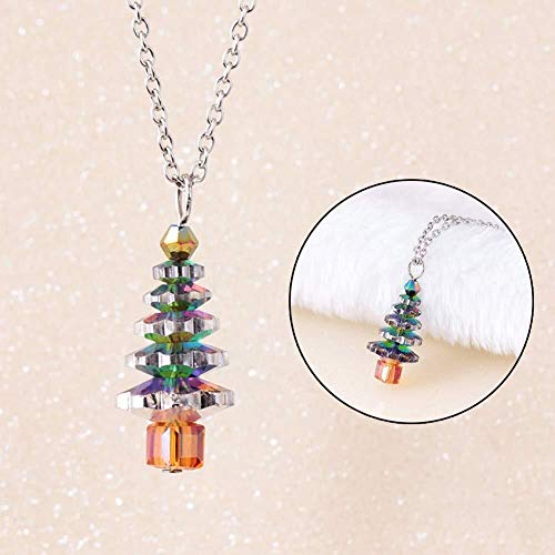 Preisvergleich Produktbild necklace Weihnachtsschmuck, Weihnachtsbaum-Fälschungs-Kristall Anhänger Mode Frauen Schmuck Geschenk-Ketten-Halskette Weihnachtsstrumpf-Füller, Größe: Eine Größe, Farbe: Silber