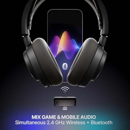 SteelSeries Arctis Nova 7 Wireless Gen 2 Gaming Headset - Real-Time App Control, 50+ HR Play, Neodymium Drivers, Mix 2.4GHz/Bluetooth, PC, PS5, PS4, Switch 1/2, Mobile - Black - Image 5