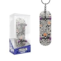 BIGH Fingerboard Schlüsselanhänger Aus Natürlichem Ahornholz - Professionelles Patin Finger Spielzeug - Skate Finger Geschenk - Patin Hand - Weiß