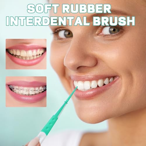 84 Stück Zahnzwischenraumbürsten,Zahnreinigung Zwischenräume,Wiederverwendbar,Tragbar,zur Reinigung Schwer Erreichbarer Zahnzwischenräume (Grün und Blau) – Bild 6