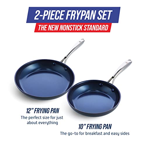 Blue Diamond CC006152-001 Cookware 10 Inch And 12 Inch Skillet Frying Pan Set, Hard Anodized Healthy Ceramic Nonstick Pfas & Pfoa-Free, Dishwasher & Oven Safe thumb #2