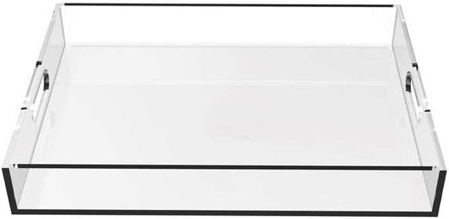 A4 Heavy-duty Clear Acrylic Serving Tray, Lucite Fruit Trays for Bar,hotel,restaurant,cafe (approx W 8.25 inches x L 11.5 inches x H 1.5 inches)