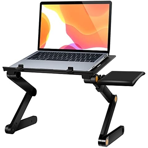 Uten Laptop Stand, Adjustable Computer Stand for Laptop with Mouse Pad, Ergonomic Laptop Stand for Desk Compatible with Macbook Pro Stand, Dell/HP Stand 10-15.6", Foldable Laptop Holder with 2 Vent Cover