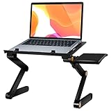 Uten Laptop Stand, Adjustable Computer Stand for Laptop with Mouse Pad, Ergonomic Laptop Stand for Desk Compatible with Macbook Pro Stand, Dell/HP Stand 10-15.6', Foldable Laptop Holder with 2 Vent