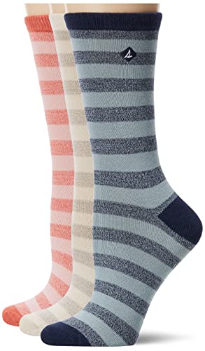 Sperry Top-Sider Women's 3 Pack Classic Crew Socks, Sienna Marl Assorted, Shoe Size: 5-10