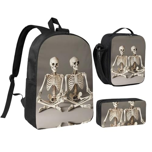 Sac à dos imprimé squelettes yoga pour organiser repas et cours